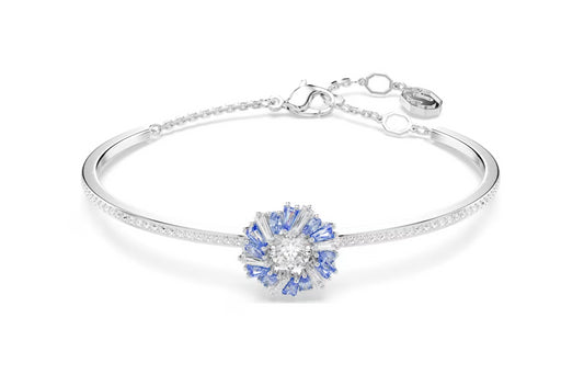 Swarovski 5680014 Bracciale rigido Idyllia Fiore Blu Placcato Rodio