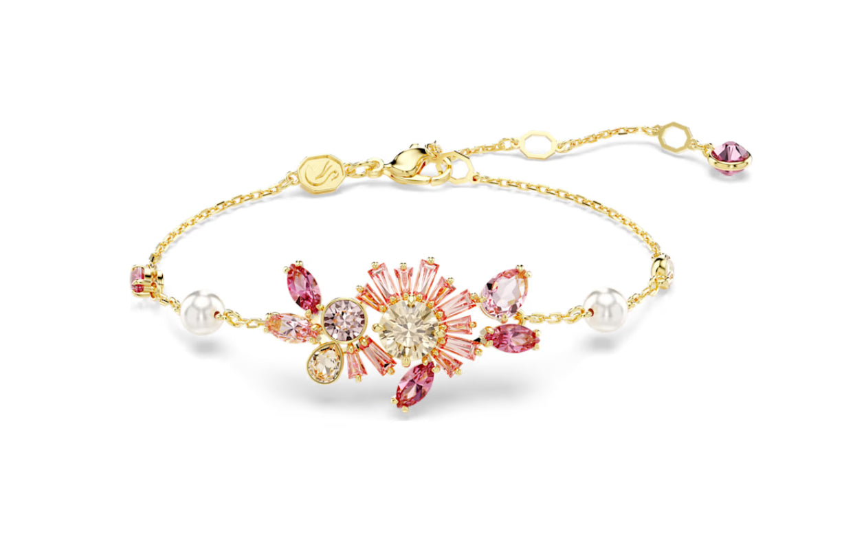 Swarovski 5688488 Braccialetto Gema Taglio misto Fiore Rosa Oro