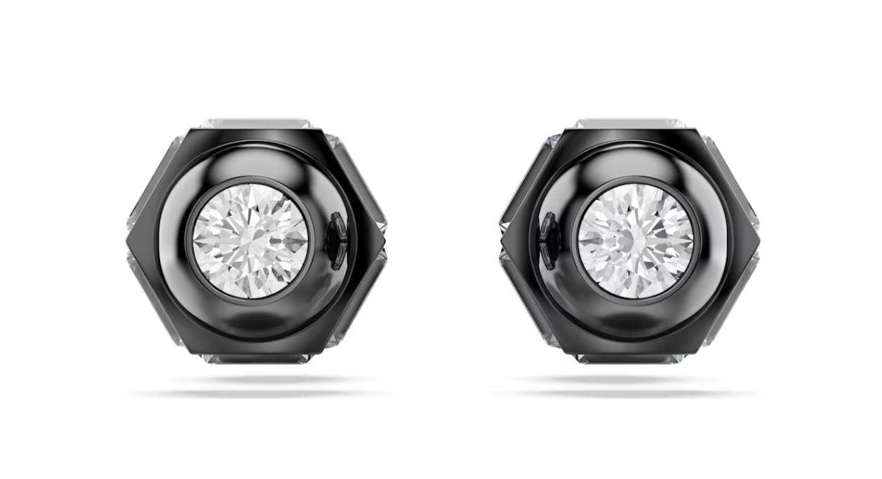 Swarovski 5677941 Orecchini a lobo Numina Taglio tondo Bianchi Placcato Rutenio