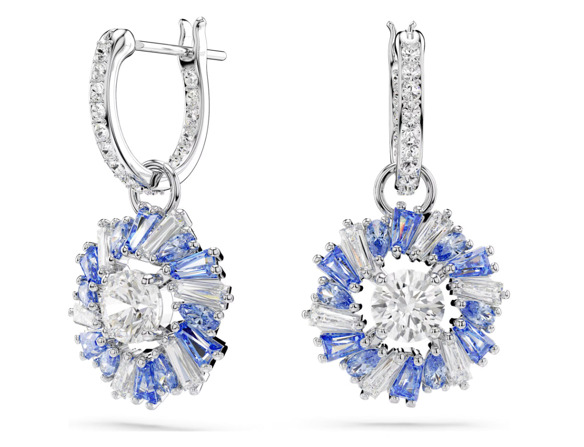 Swarovski 5680016 Orecchini pendenti Idyllia Fiore Blu Placcato rodio