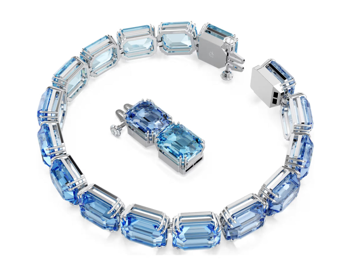 Swarovski 5694135 Braccialetto Millenia Taglio Octagon Sfumatura Blu Rodio