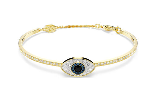 Swarovski 5696467 Bracciale rigido Symbolica Evil eye Blu Oro Taglia S