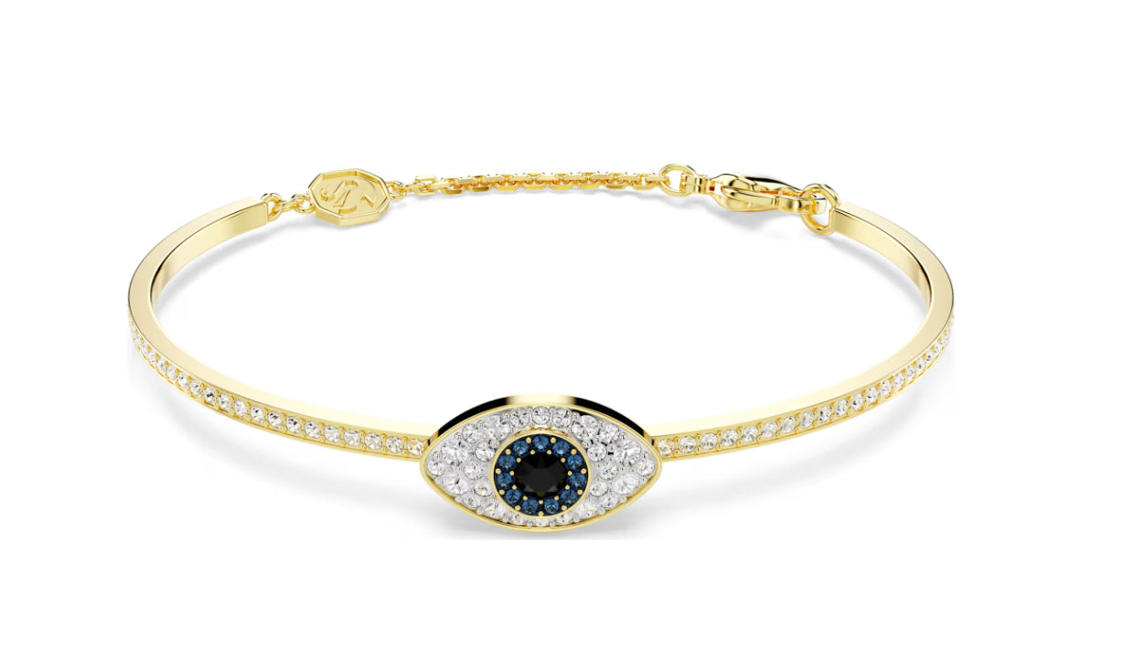 Swarovski 5692171 Bracciale rigido Symbolica Evil eye Blu Oro Taglia M