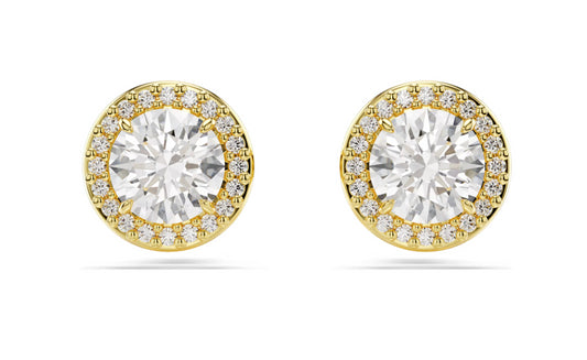 Swarovski 5686637 Orecchini a lobo Una Taglio Round Tono dorato Oro