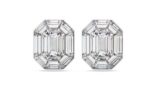 Swarovski 5698525 Orecchini a clip Lucent Taglio ottagonale Bianchi