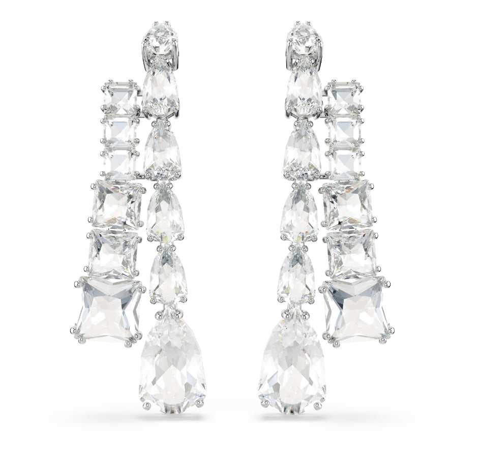 Swarovski 5692515 Orecchini pendenti Matrix Taglio misto Bianchi Rodio