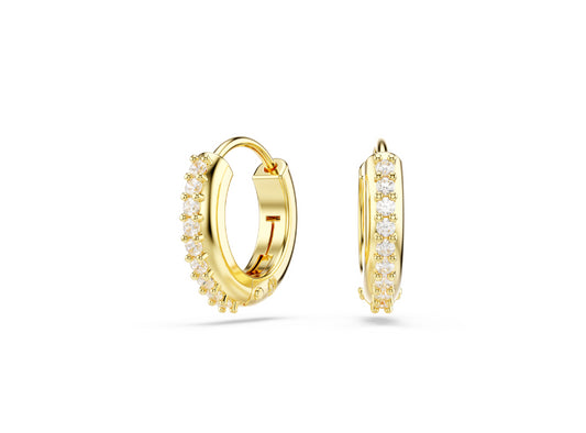 Swarovski 5697228 Orecchini a cerchio Matrix Taglio Round Bianchi Oro