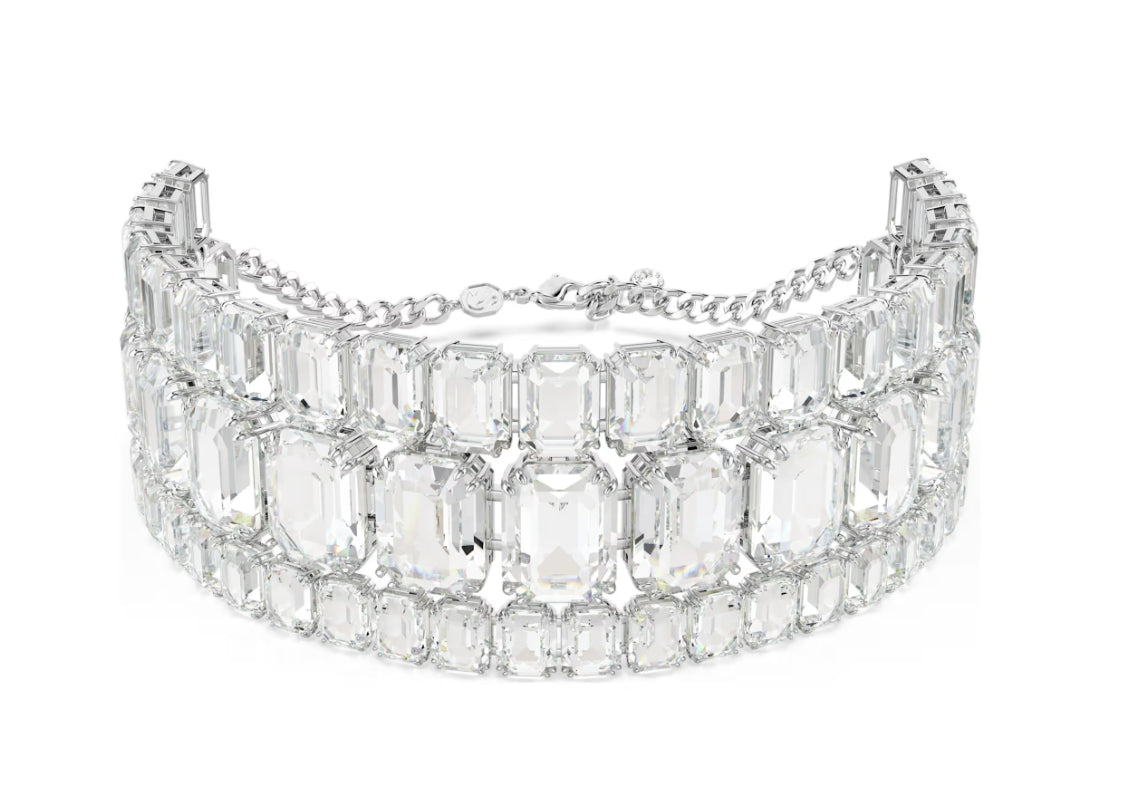 Swarovski 5696290 Girocollo Millenia Taglio ottagonale Bianco Placcato rodio