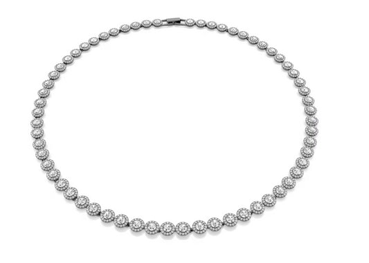 Swarovski 5681057 Collana Una Angelic Taglio Round Lunga Bianca