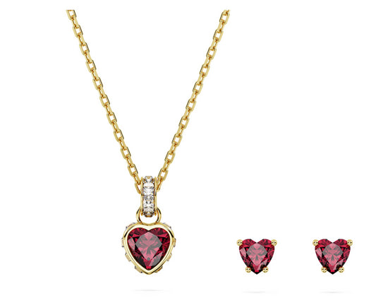 Swarovski 5684506 Chroma set Cuore Rosso Placcato Oro