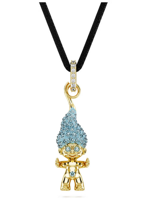 Swarovski 5691942 Pendente Good Luck Trolls Troll Blu Placcato color oro