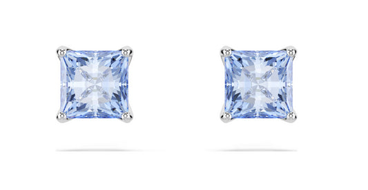 Swarovski 5723561 Orecchini a lobo Matrix Taglio squadrato Blu