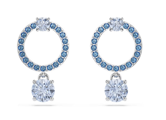 Swarovski 5723563 Orecchini pendenti Attract Taglio Round Blu