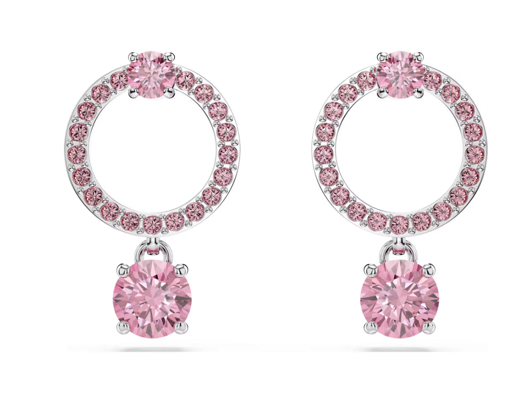 Swarovski 5723565 Orecchini pendenti Attract Taglio Round Rosa