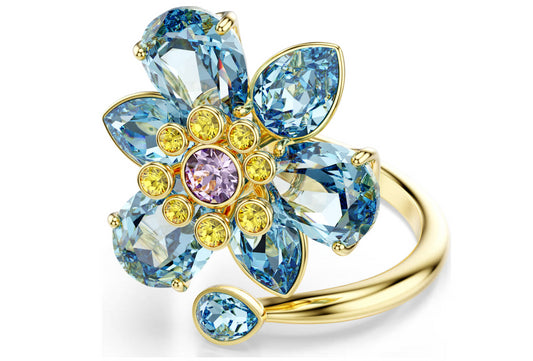 Swarovski 5709031 Anello aperto Idyllia Fiore Blu Taglia 55