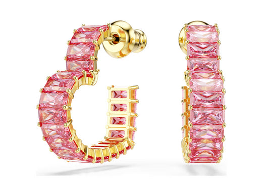Swarovski 5706340 Orecchini a cerchio Matrix Rosa