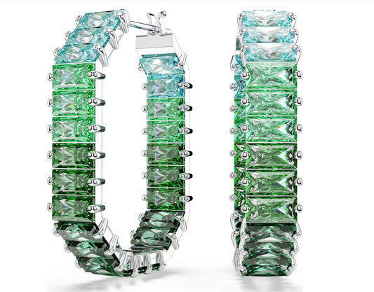 Swarovski 5705787 Orecchini a cerchio Matrix Verdi