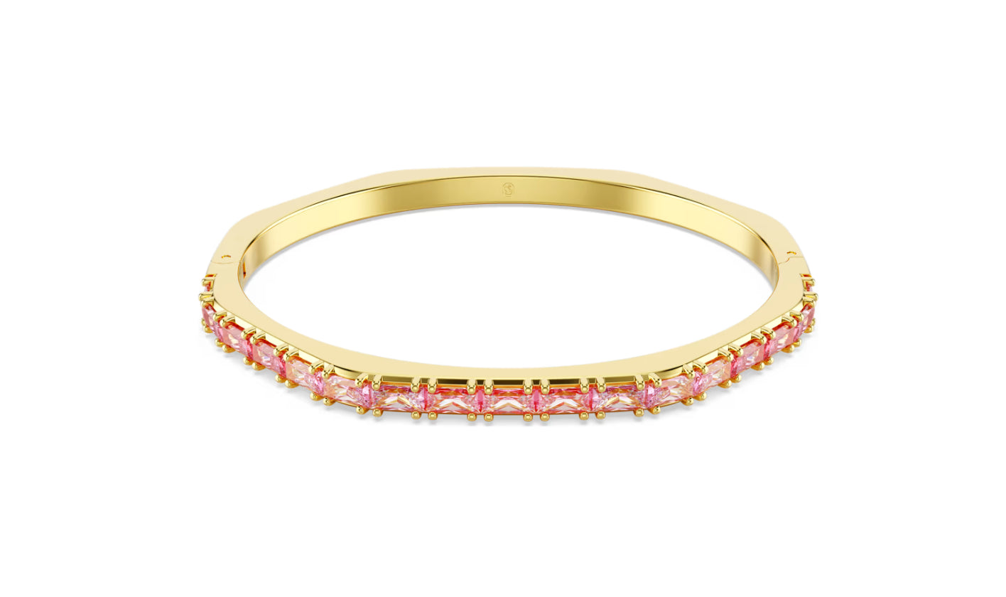 Swarovski 5720624 Bracciale rigido Matrix Forma ottagonale, Rosa Taglia L