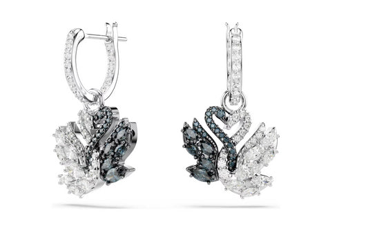 Swarovski 5705728 Orecchini pendenti Swan Cigno, Neri