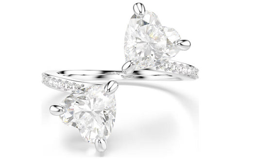 Swarovski 5705595 Anello aperto Mesmera Attract Cuore, Bianco Taglia 60