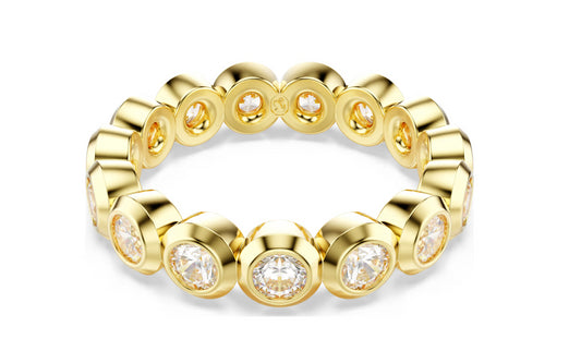 Swarovski 5714311 Anello Imber Bianco, Placcato color oro Taglia 52