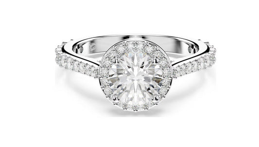 Swarovski 5717930 Anello Una Angelic Taglio Round, Bianco Taglia 52