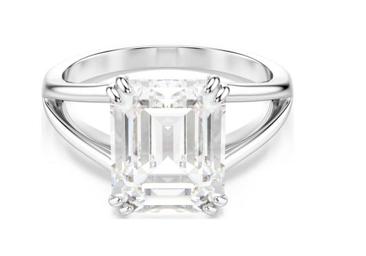 Swarovski 5717879 Anello Stilla Bianco Placcato color argento Taglia 50