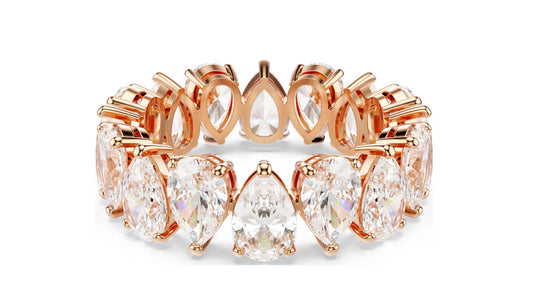 Swarovski 5690092 Anello Matrix Vittore Bianco, oro rosa taglia 52