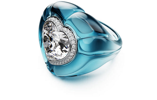 Swarovski 5709966 Anello cocktail Dulcis Taglio Heart Blu taglia 60