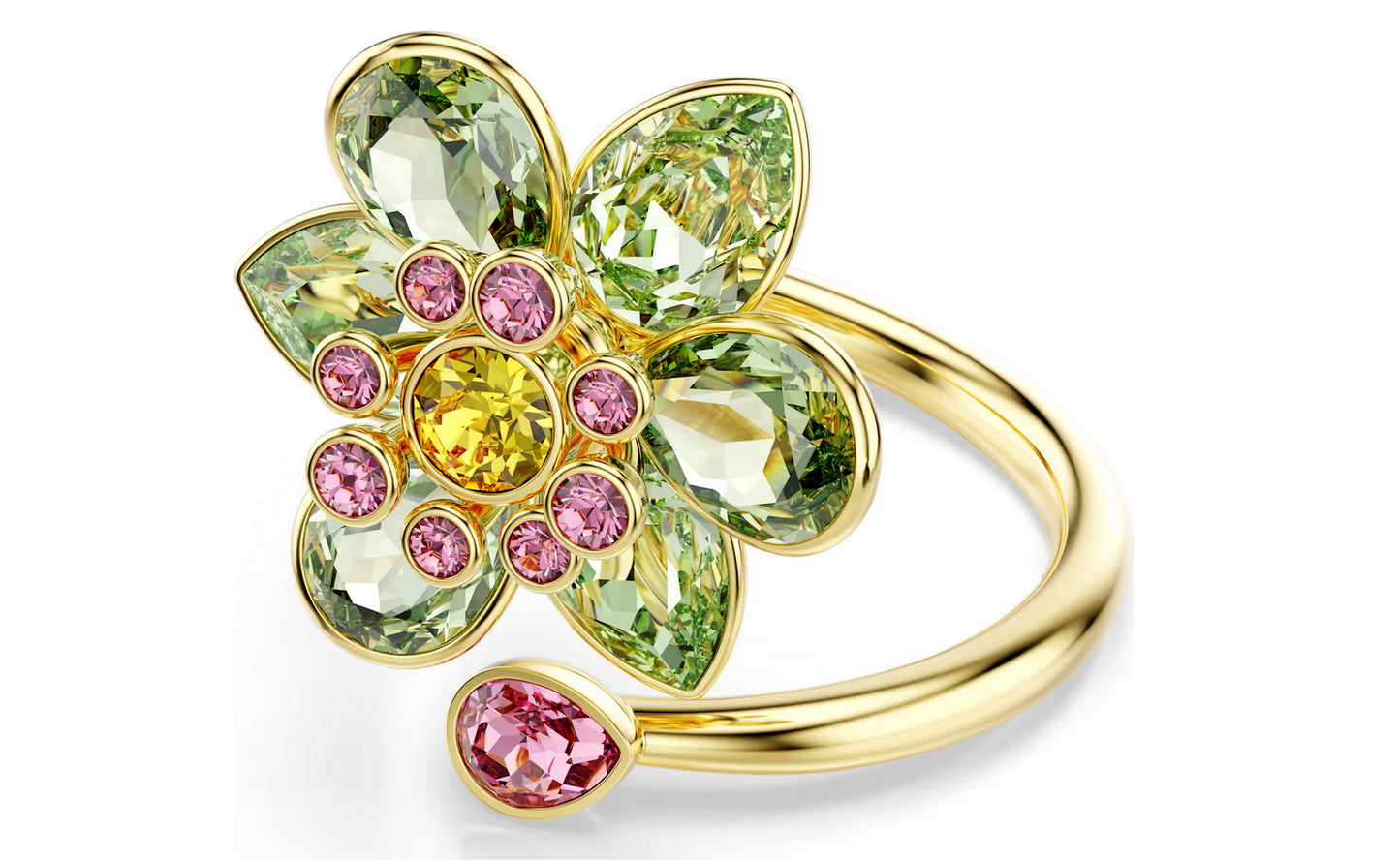 Swarovski 5720297 Anello aperto Idyllia Fiore, Verde taglia 55