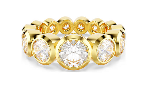 Swarovski 5705474 Anello Imber Bianco Placcato color oro taglia 58