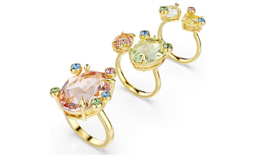 Swarovski 5705815 Anello Gema Set (3) Multicolore Placcato color oro taglia 58