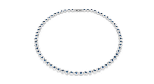SWAROVSKI 5733402 Collana Tennis Una Angelic Taglio Round Blu