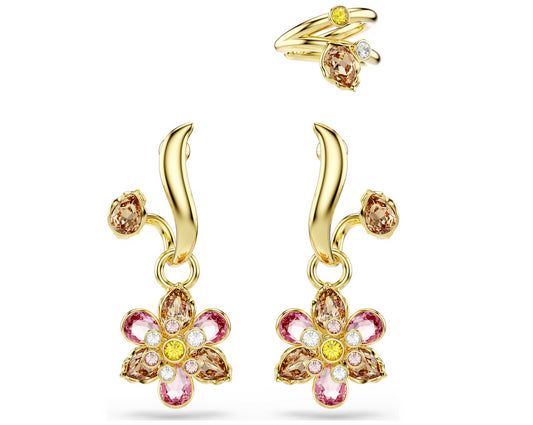 Swarovski 5732386 Orecchini Idyllia Set (3) Taglio misto Fiore Multicolore