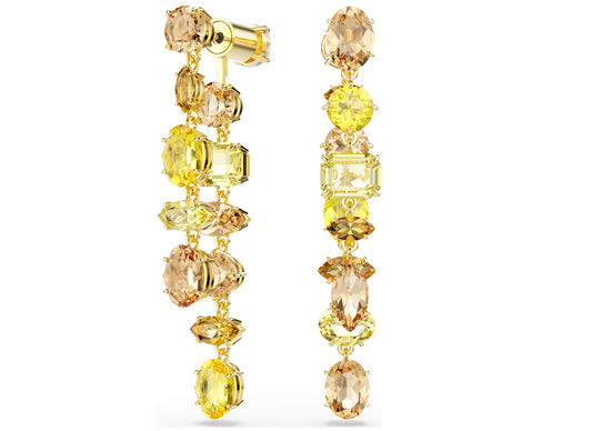 Swarovski 5718073 Orecchini pendenti Gema Lunghi Gialli Placcato color oro
