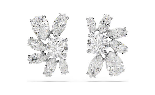 Swarovski 5737462 Orecchini a lobo Mesmera Taglio misto Fiore Bianchi