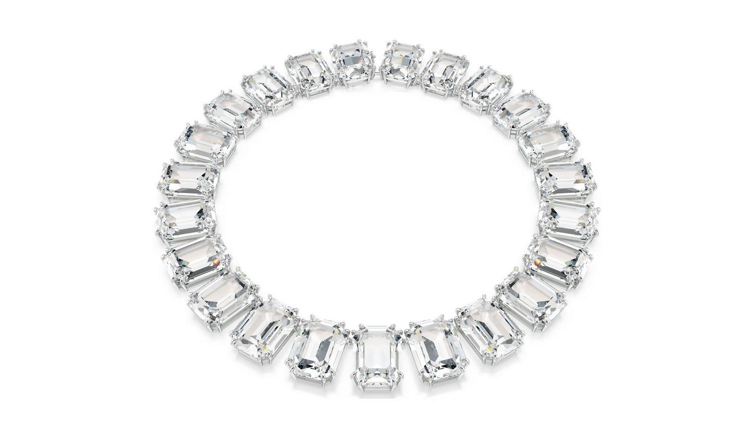 Swarovski 5714395 Collana Millenia Cristalli oversize Taglio ottagonale Bianca