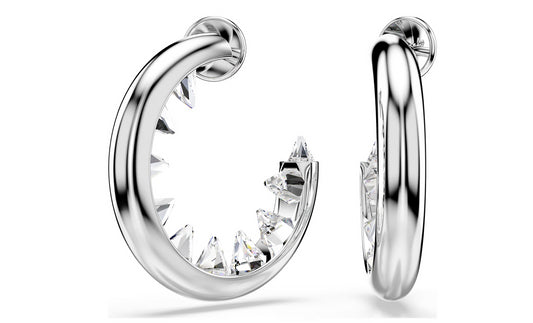 Swarovski 5723288 Orecchini a cerchio Sublima Bianchi Placcato rodio