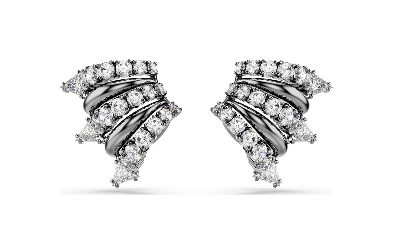 Swarovski 5723186 Orecchini ear cuff Sublima Bianchi Placcato rutenio