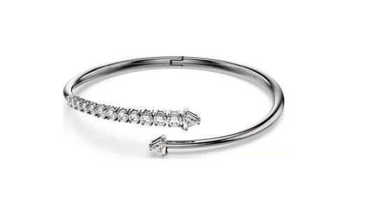 Swarovski 5723172 Bracciale rigido Sublima Bianco Placcato rutenio taglia L