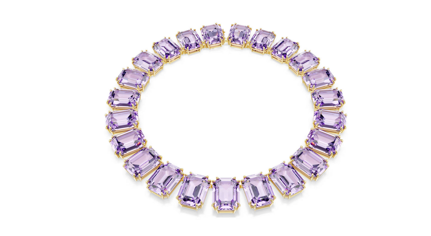 Swarovski 5730323 Collana Millenia Cristalli oversize Taglio ottagonale Viola