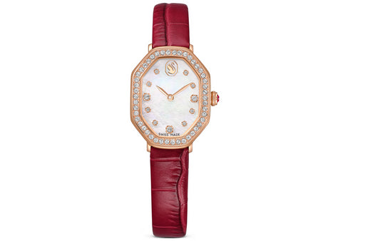 Swarovski 5730373 Orologio Dextera octagon Cinturino in in pelle Rosso