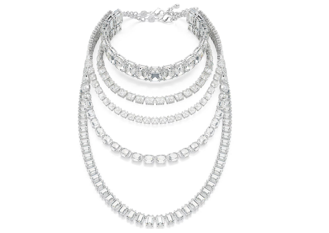 Swarovski 5717913 Collana a fili fissi Millenia Taglio misto Bianco