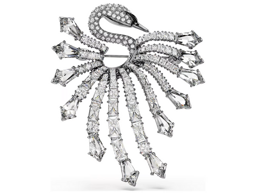 Swarovski 5741557 Spilla The Vienna Collection Cigno Bianca Placcato rutenio