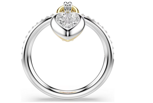 Swarovski 5737270 Anello con motivo Idyllia Taglio misto Cuore Rosa Taglia 55