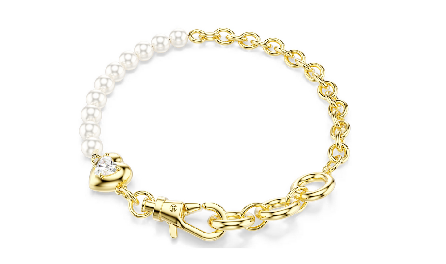 Swarovski 5737299 Braccialetto Idyllia Crystal Pearl Bianco