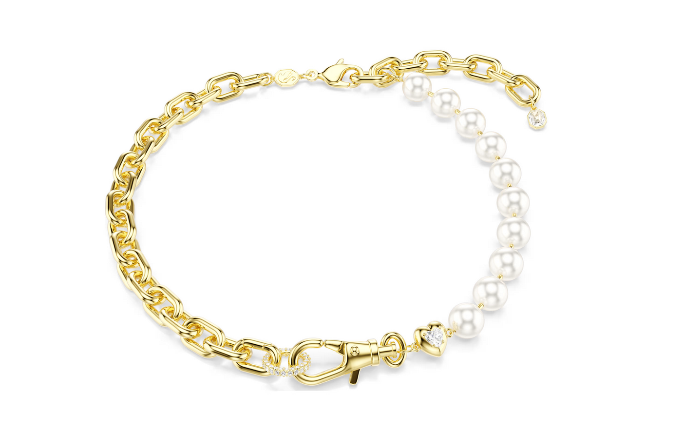 Swarovski 5743993 Collana Idyllia Crystal Pearl Bianca Placcato color oro