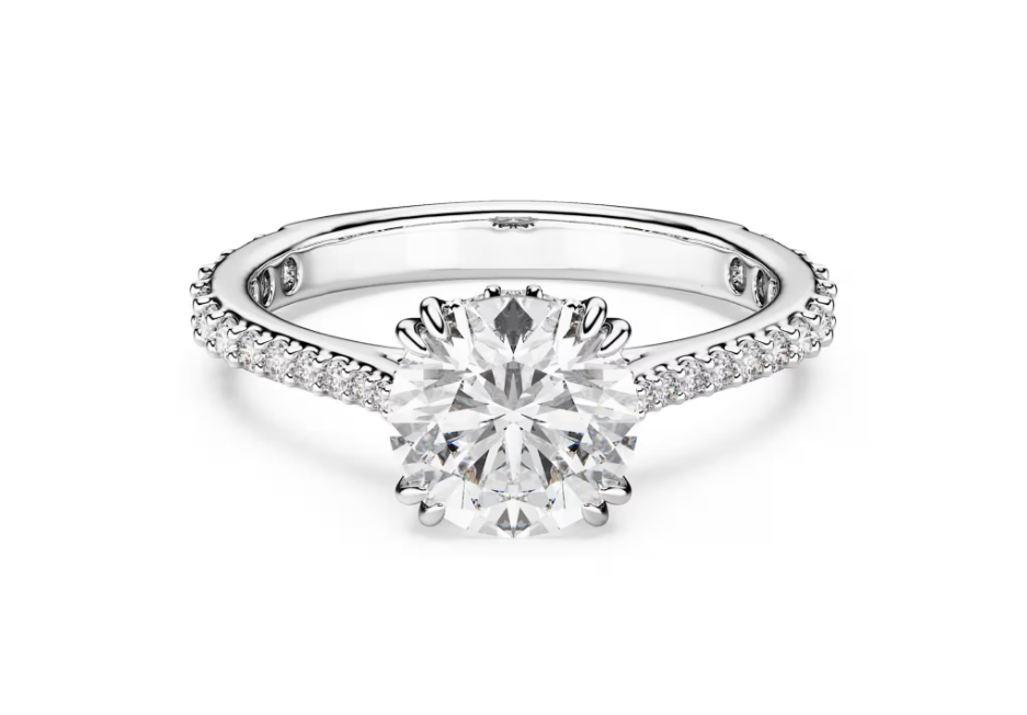 SWAROVSKI 5717932 Anello cocktail Stilla Taglio tondo Pave Bianco Tg 55 SW003944