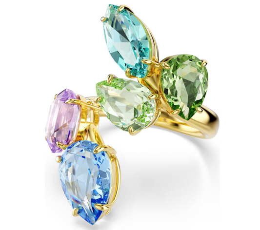 SWAROVSKI 5737448 Anello cocktail Gema Multicolore color oro Tg 55 SW004031