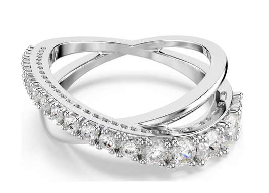 SWAROVSKI 5714955 Anello Hyperbola Bianco Color argento Tg 60 SW004038